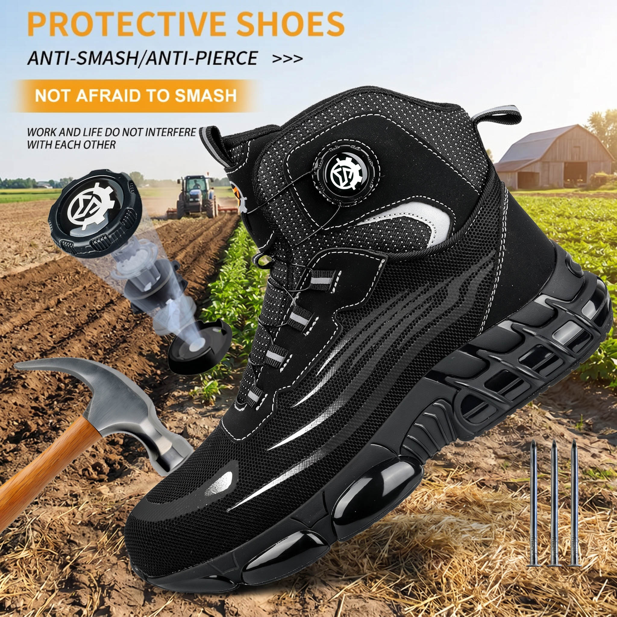 Woodworking Man - Safety Shoes, Protective Shoes, Mining Boots,