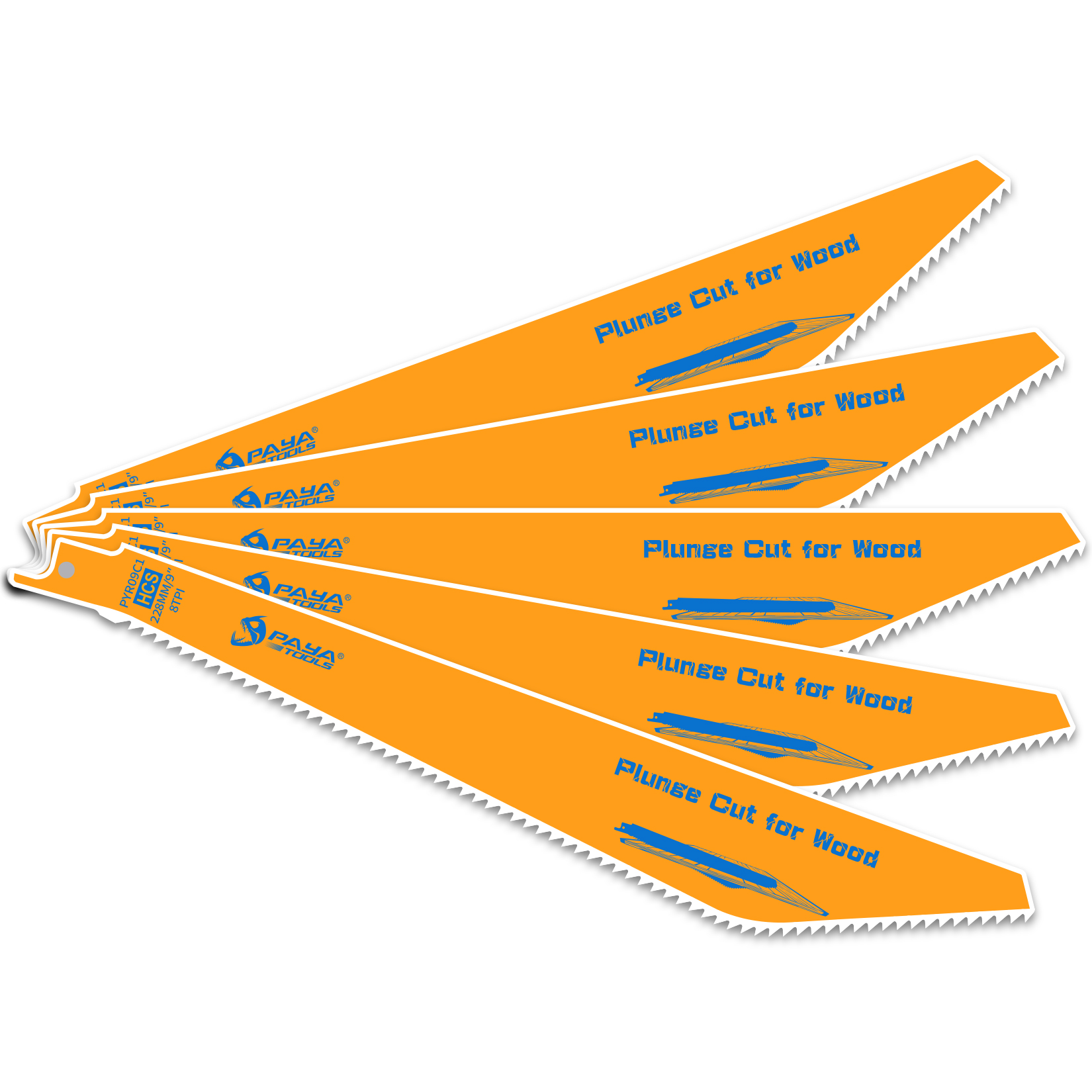 Woodworking Rasp - PAYA 5-PACK 9 Inch 8TPI Reciprocating