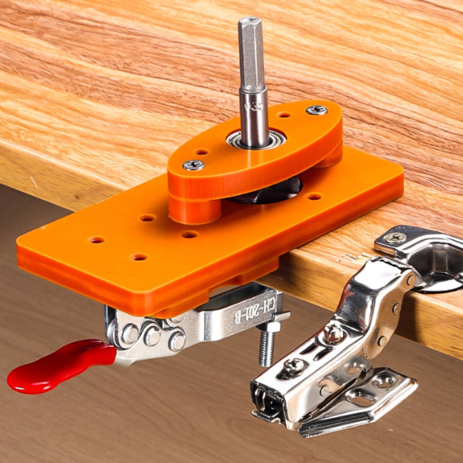 Woodworking Diy - 35mm Hinge Drilling Jig Long-Lasting Door