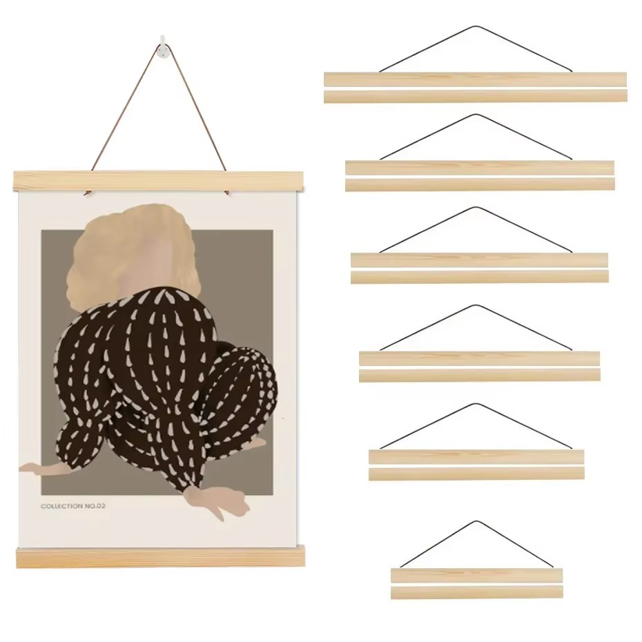 Woodworking Room - 7colors 21-50cm Magnetic Wooden Picture Hanger