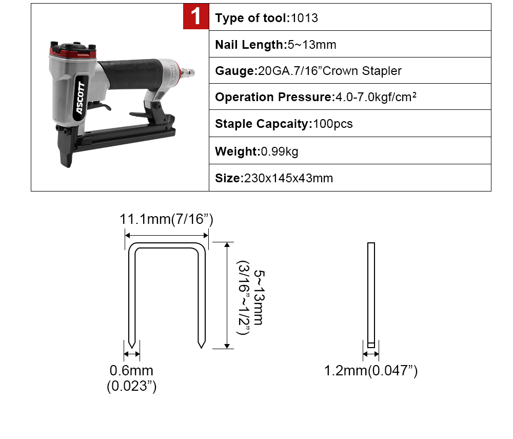 20GA 5-13mm 100pcs 1013j Indus - Woodworking Diy avis et prix