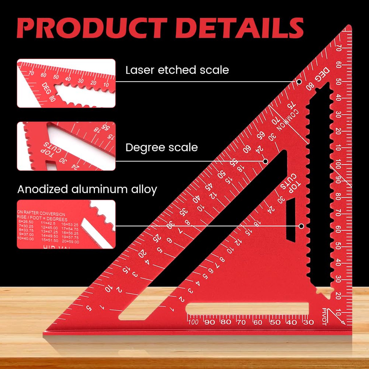 Aluminum Alloy Speed Square Hi - Woodworking Man avis et prix