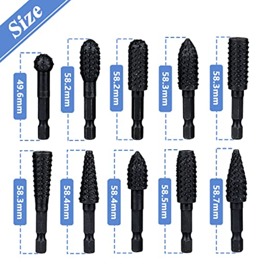10 Pieces Rotary Burr Rasp Set - Woodworking Diy avis et prix