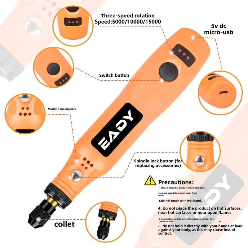 USB Cordless Rotary Tool Kit – - Woodworking Essentials avis et prix