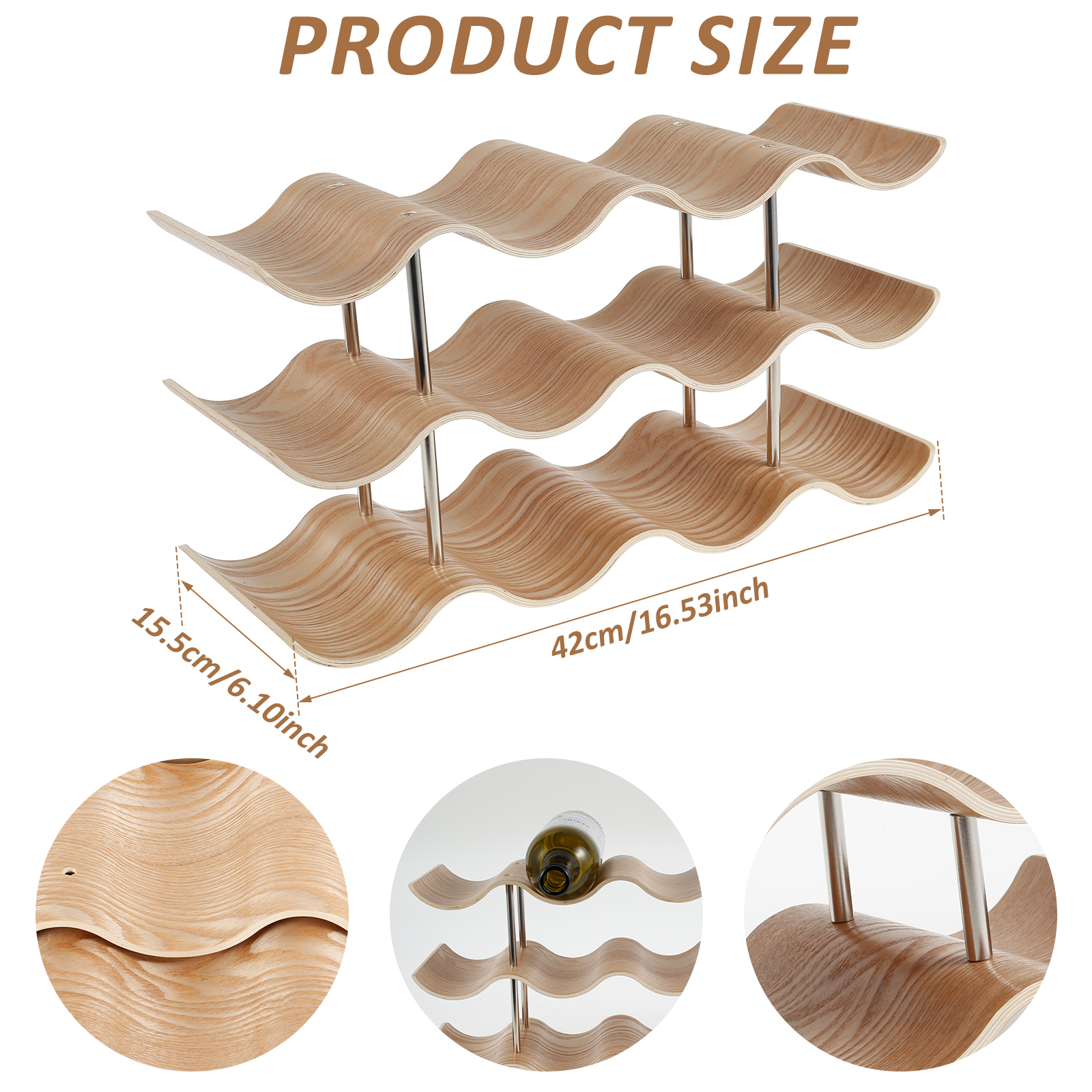 2/3-Tier Wooden Wine Rack Wavy - Woodworking Room avis et prix