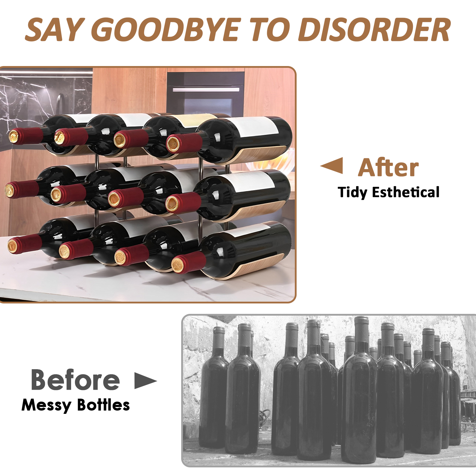 2/3-Tier Wooden Wine Rack Wavy - Woodworking Room avis et prix