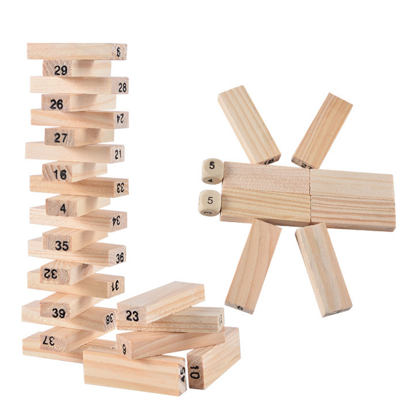 54Pcs Building Blocks Toy Funn - Woodworking Domino avis et prix