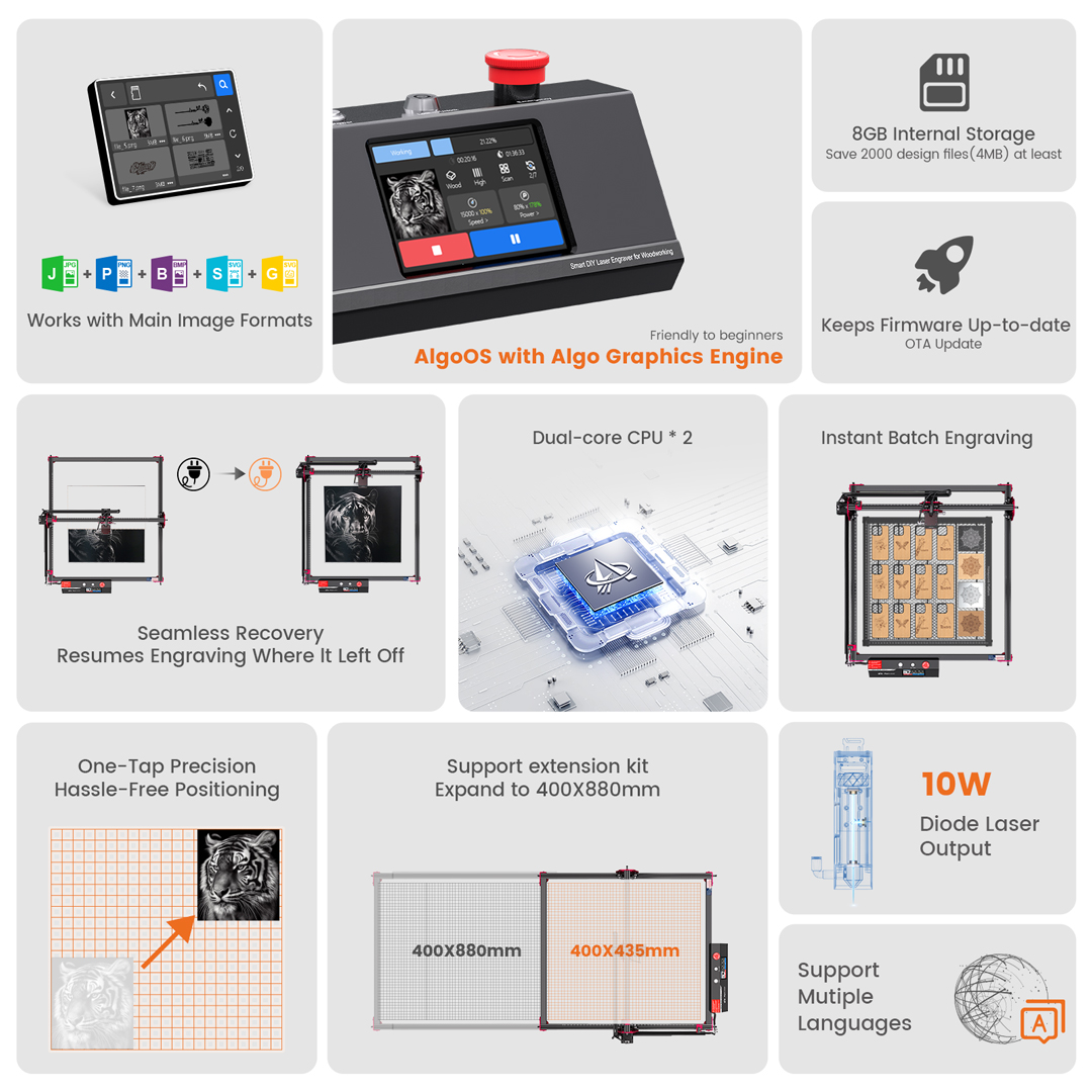 AlgoLaser DIY KIT MK2 10W Lase - Woodworking Jobs avis et prix